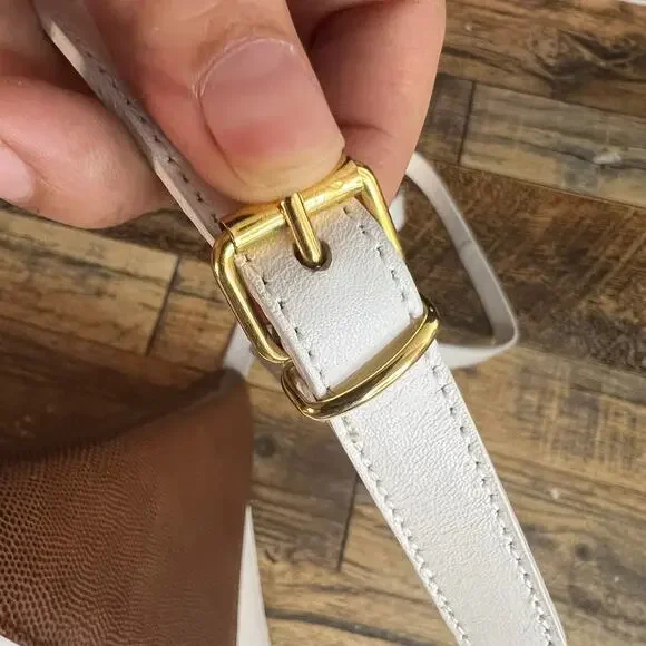 Vintage Michael Rome for M. Fine Italy Geometric Two-Tone Leather Shoulder Bag - Picture 7 of 9